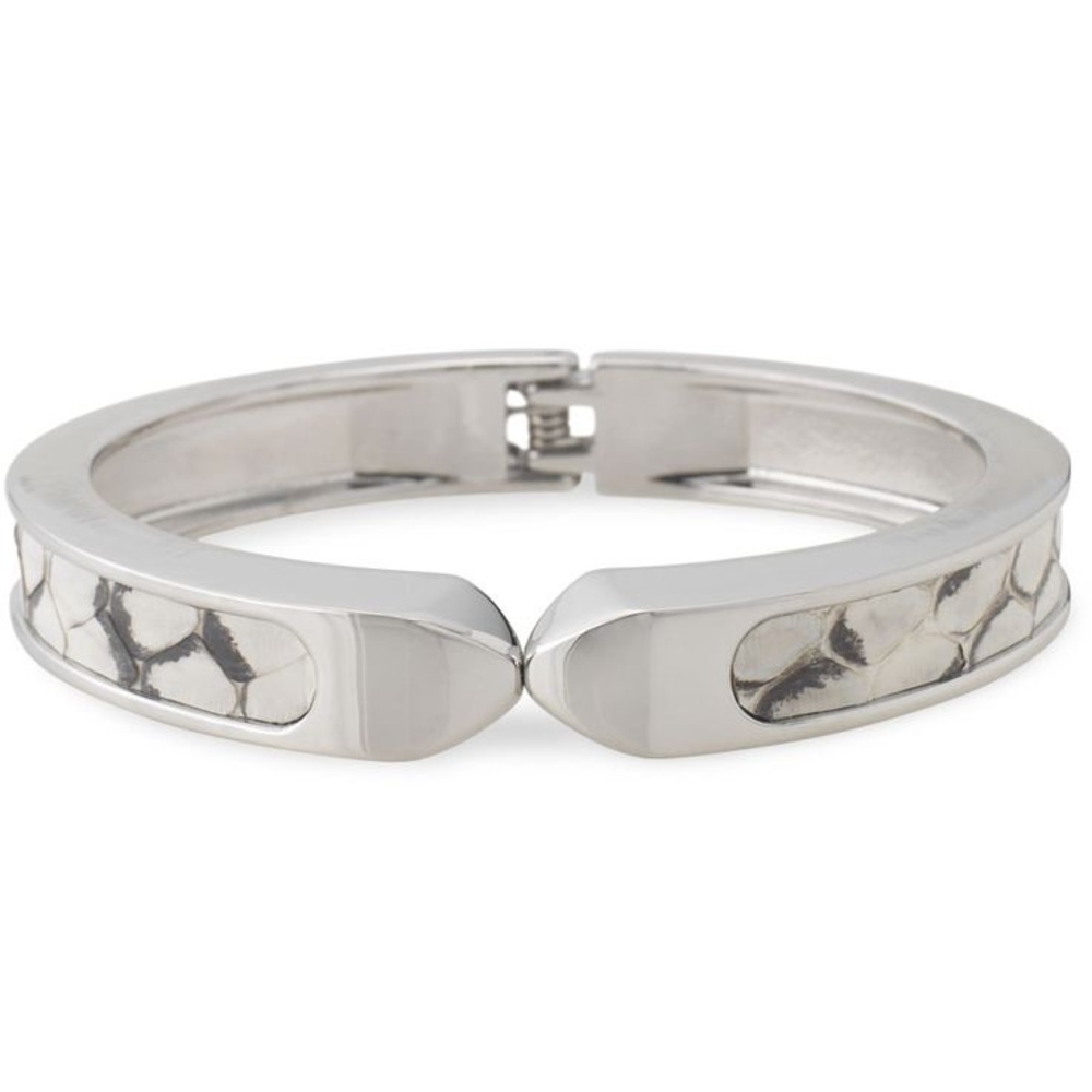 Stella & Dot Emerson Snakeskin Silver Bangle